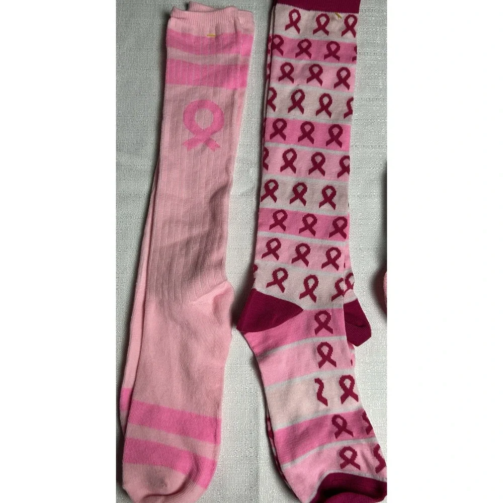 5‎ Pair Women's Breast Cancer Awareness Socks Sz 9-11